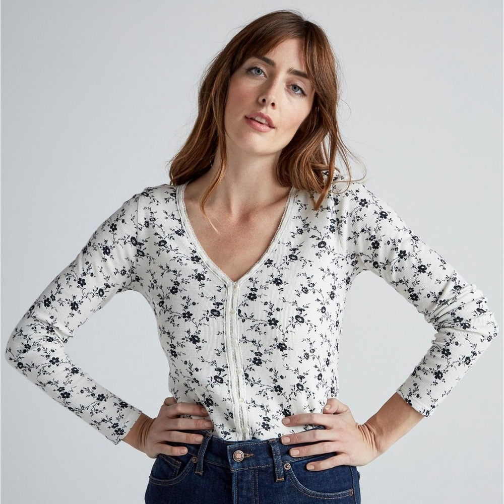 Lucky Brand | Thermal Button Through Long Sleeve